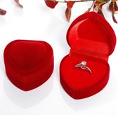 Boîte à bijoux en forme de coeur - boîte à Bijoux en velours coffret cadeau - Saint Valentin - proposition de mariage - amour - porte- Alliance de mariage - mariage - Ring cas - rouge