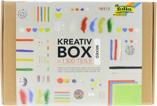 Folia - Kreativebox voor kinderen - knutselpakket - 1300 items