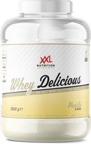 XXL Nutrition - Whey Delicious - Poudre de protéine de lactosérum avec BCAA et glutamine, Poudre de protéine, Shake protéiné, Protéine de lactosérum - Vanille douce - 2500 grammes