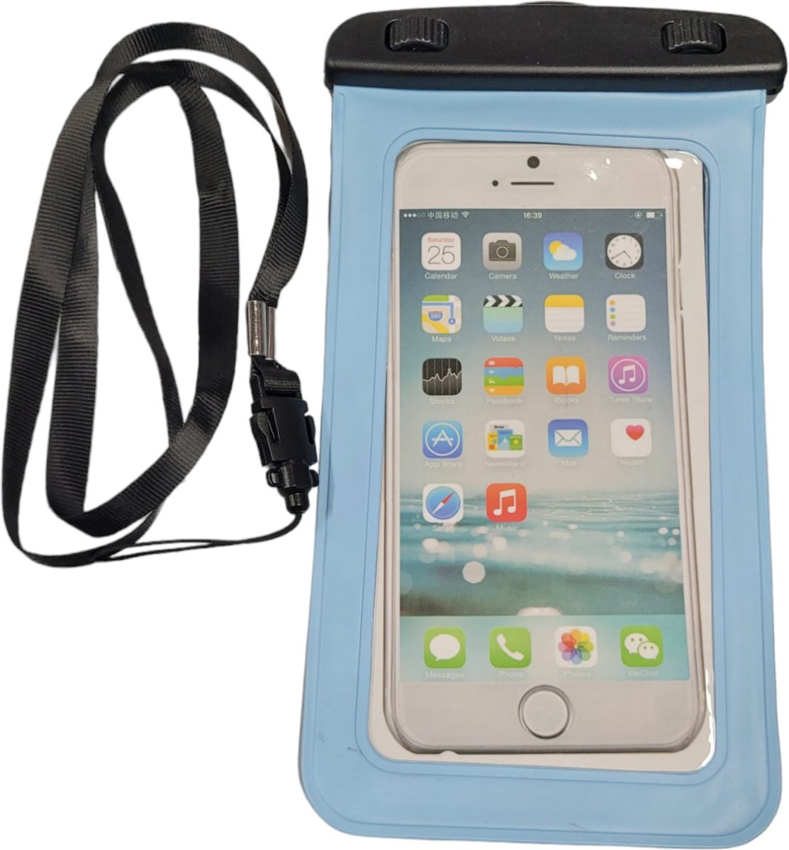 onderwater hoesje telefoon transparant - telefoontasje - universele waterdichte telefoonhoesjes - waterdichte telefoonzakje - waterdichte tas - blauw / transparant - oDaani
