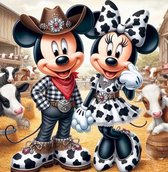 Diamond painting Mickey en Minnie 50x50 vierkante steentjes