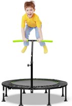 φ 120 cm mini-trampoline, opvouwbaar, fitness trampoline met in hoogte verstelbare handgreep, kindertrampoline, tuintrampoline, indoor- en outdoortrampoline voor volwassenen en kinderen