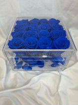 AG Luxurygifts longlife flower box - acrylic rozen box - echte rozen - Valentijnsdag cadeau - luxe cadeau - blauwe rozen - bloemen - Moederdag cadeau