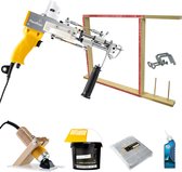 Tufting Gun Beginnerspakket - XL - Starter kit met Tufting Machine AK-DUO PRO geel, Tufting Frame, Tufting Doek, Tufting Lijm, Tapijt Tondeuse en olie - Beginnen met Tuften
