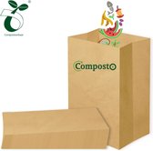 Composto GFT afvalzakken 20L x 25 stuks | 100% Composteerbare afvalzakjes | Biozakken 20 liter | GFT papieren zakken