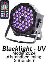Blacklight - UV Lamp - 36 x 3 Watt - 3 Standen - LED - Afstandsbediening - optie DMX input - optie DMX output - Feestlamp - Partylamp - Festival