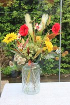 Fleurs sur 12 - Bouquet des champs - Fleurs artificielles en soie - Bouquet d'automne - 8 tiges - 70 cm de haut