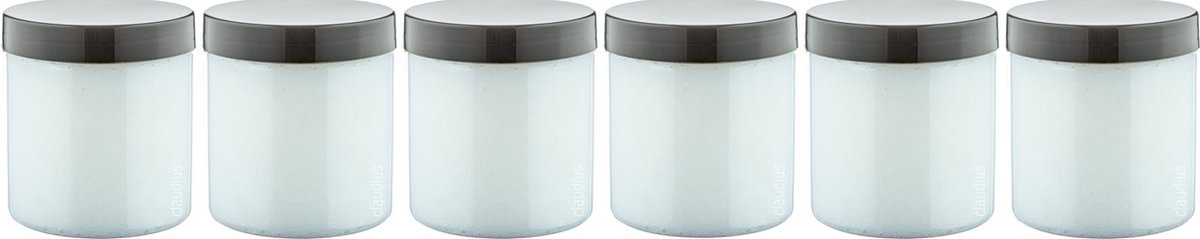 Goedkoopste Luxe Verzorgende Bodyscrub-Gel Touch of Tropical - 400 gram - Pot met zwarte deksel - set van 6 stuks - Hydraterende Lichaamsscrub