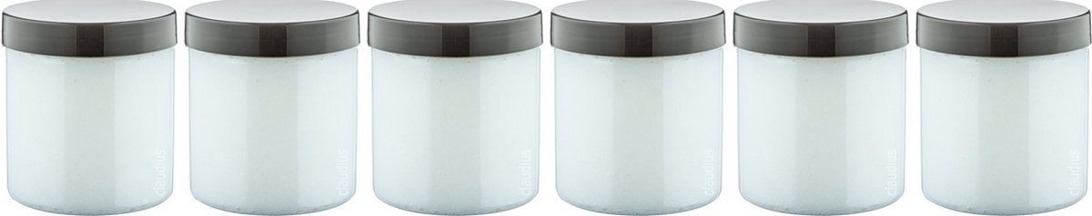 Goedkoopste Luxe Verzorgende Bodyscrub-Gel Berken - 400 gram - Pot met zwarte deksel - set van 6 stuks - Hydraterende Lichaamsscrub