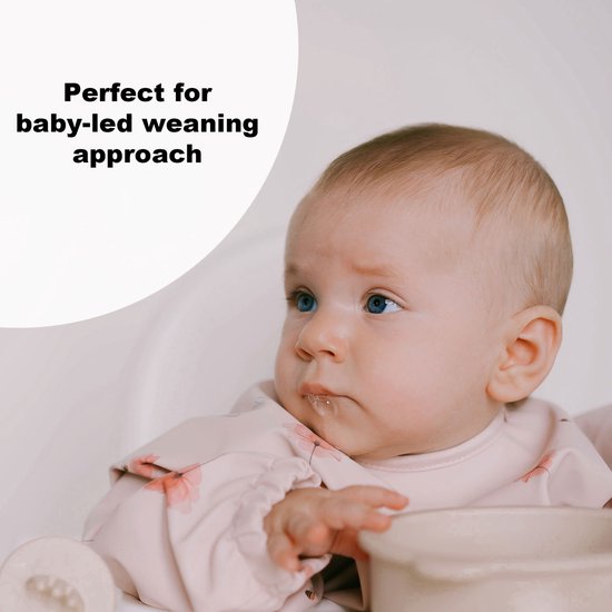 J. Børn Slabbetje Lange Mouwen met Brede Opvangbakpe (6 maanded - 2 jaar) - Peuter Kliederschort - Verfschort - Baby Slabber / Schort - Mouwslab - Mouwslabber (Klaproos) van J. Børn — afbeelding 4