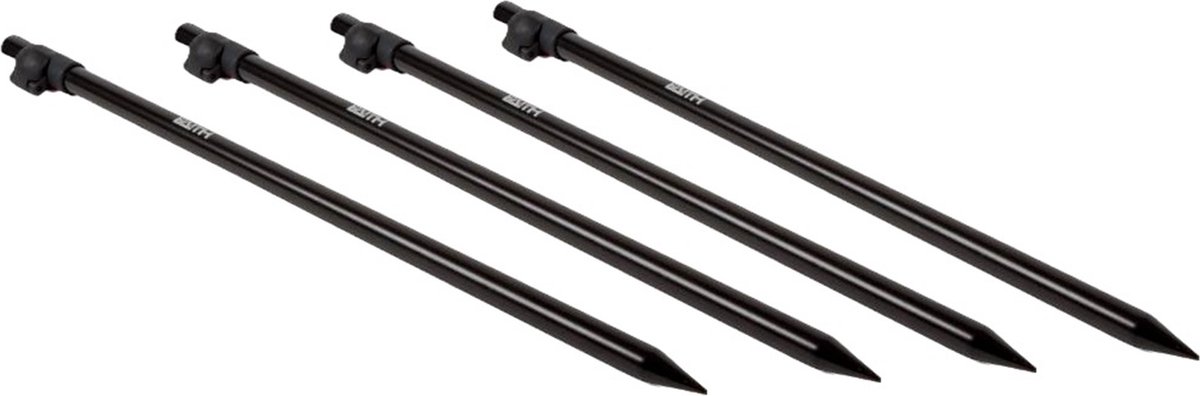 Faith Bankstick - Telescopisch 50cm - set 4 stuks - Karpervissen - Hengelsteun - Zwart