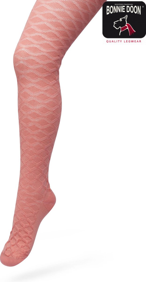 Bonnie Doon Bio Kabel Maillot Meisjes Roze maat 140/158 M - Ingebreid Kabel patroon - Biologisch Katoen - Uitstekend draagcomfort - Cable Tights - OEKO-TEX - Gladde Naden - Klassiek - Oud Roze - Lobster Bisque - BP213902.272