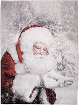 Plaid 130x170 cm Wit Grijs Polyester Kerstman Deken