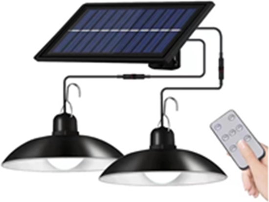 Lampe suspendue solaire LED - lampe de jardin - Blanc neutre - 200 Lumen - Avec télécommande - IP44