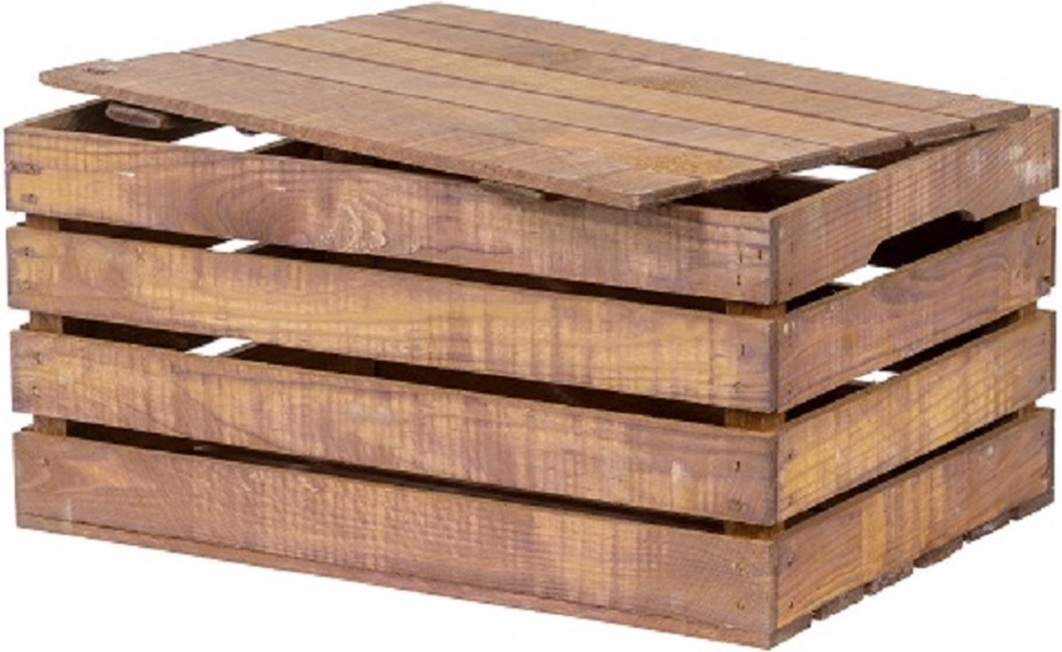 Houten Kist met Deksel - Groot, Bruin / Cadeaukist / Geschenkverpakking / Doos / Gift / Cadeau