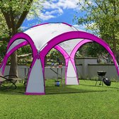 Elfida - Partytent 360cm - Tuinpaviljoen met Solar LED verlichting - UV bestendig - Incl opbergtas - Roze