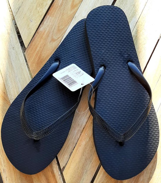 Evora teenslippers zwart - 1 paar zwarte slippers - maat 36/37 - flip flops - PE slipper