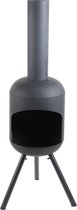Bol.com Tuinhaard Fyr 40x146cm met grill staal - zwart aanbieding