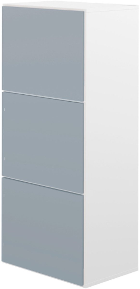 Schoenenkast Baylinn 3 Draaideuren En 5 Legplanken-celadon Grijs/wit - Symbiosis - Schoenenkast - Grijs - Melamine; Spaanplaat