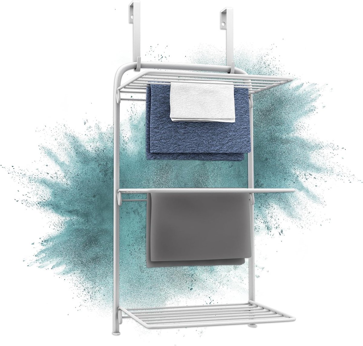 Goedkoopste Praktische deur wasdroogrek voor ruimtebesparend drogen van wasgoed - 3 uitklapbare vleugels met 11 meter waslijn - Handig en efficiënt