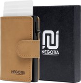 NEGOTIA Elite - Porte-cartes de Luxe - 10 cartes et factures Porte-cartes de crédit RFID - Porte-cartes extensible - Porte-cartes hommes et femmes - Porte-cartes - Marron