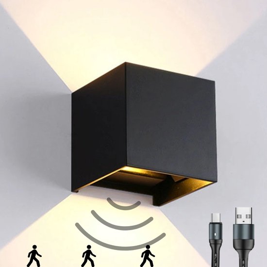 Lussono Oplaadbare wandlamp – met sensor - 2700K – Trapverlichting – 2 jaar garantie