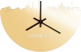 Skyline Klok IJmuiden Goud Metallic - Ø 40 cm - Stil uurwerk - Wanddecoratie - Meer steden beschikbaar - Woonkamer idee - Woondecoratie - City Art - Steden kunst - Cadeau voor hem - Cadeau voor haar - Jubileum - Trouwerij - Housewarming -