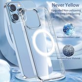 Optimity hoesje voor iPhone 15 PRO MAX Clear Case Magnetic Schokbestendig Transparant + Privacy Anti-Spy Gehard Glas Schermbeschermer