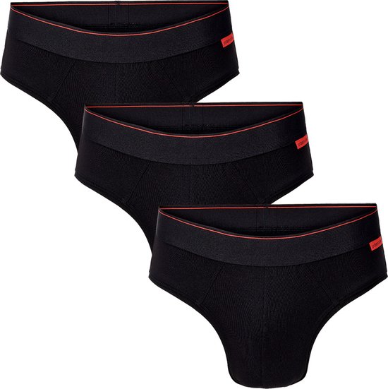 Undiemeister - Slip - Slip heren - Ondergoed - Gemaakt van Mellowood - Tencell - Boxer briefs - Volcano Ash (zwart) - 3-pack - M