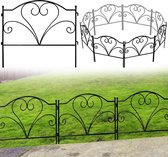 Bastix - Decoratief tuinhek 45 cm H x 50 cm B (5 panelen, totale lengte 2,5 m) Geen graafhek Roestvrij metalen grenshek voor tuinlandschap, terras, gazon, bloembed