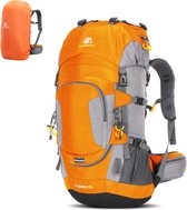 Avoir Avoir®-Backpack-Hiking - Oranje - Ultieme wandelrugzak 60L - Waterbestendig - Ruim hoofdcompartiment - Verstelbare schouderbanden - Mesh-rugpanelen - Polyester -32cm x 20cm x 70cm-Bol.com