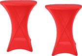 Jupe de table sur pied Rouge 80cm - Nappe de table sur pied - Jupe de table - Set de 2 - Bezza Médias