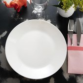 Zelie - 12 platte borden opaalglas extra robuust 25 cm wit, servies, tafeldecoratie borden set