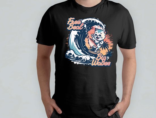 Big Waves - T Shirt - Cats - Gift - Cadeau - CatLovers - Meow - KittyLove - Katten - Kattenliefhebbers - Katjesliefde - Prrrfect