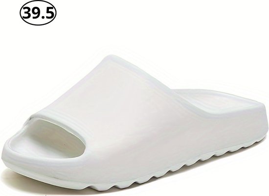 Livano Comfortabele Slippers - Badslippers - Teenslippers - Anti-Slip Slides - Flip Flops - Stevig Voetbed - Wit - Maat 39.5