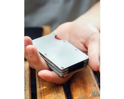 Slimme RFID Beschermde Portemonnee - Aluminium Geldclip & Kaartenhouder - Zilver
