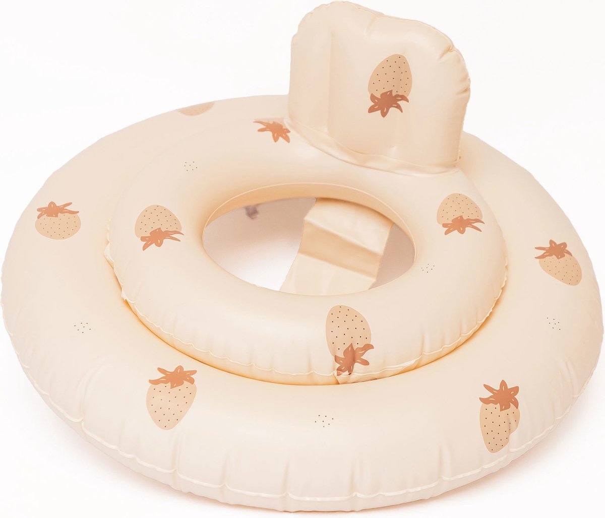 Mrs Ertha Baby float Baby seat Baby zwemband beige Strawberries 7-18kg