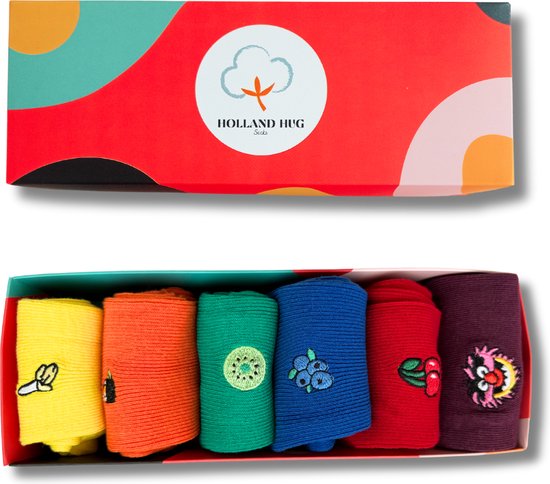 Holland Hug - 6 Paar - Heren Dames Sokken - Geborduurd Sokken - Happy Socks