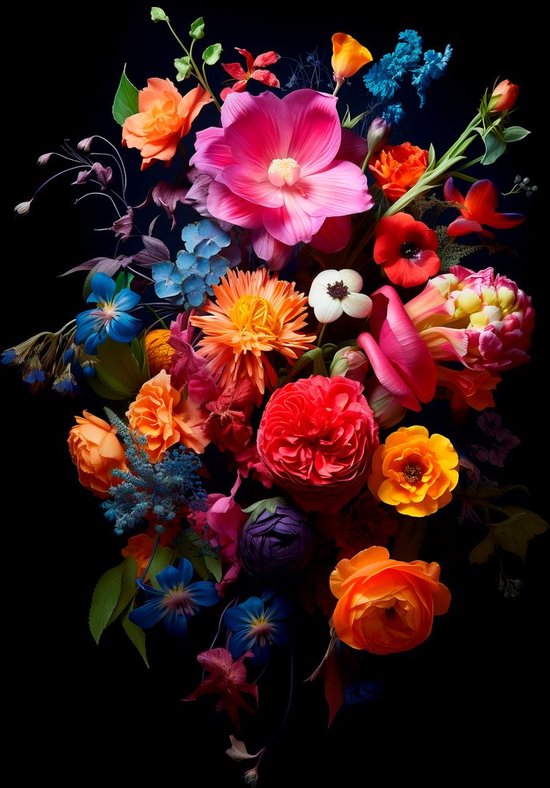 Flower Portrait - 100cm x 150cm - Fotokunst op akoestisch schilderij | Wanddecoratie