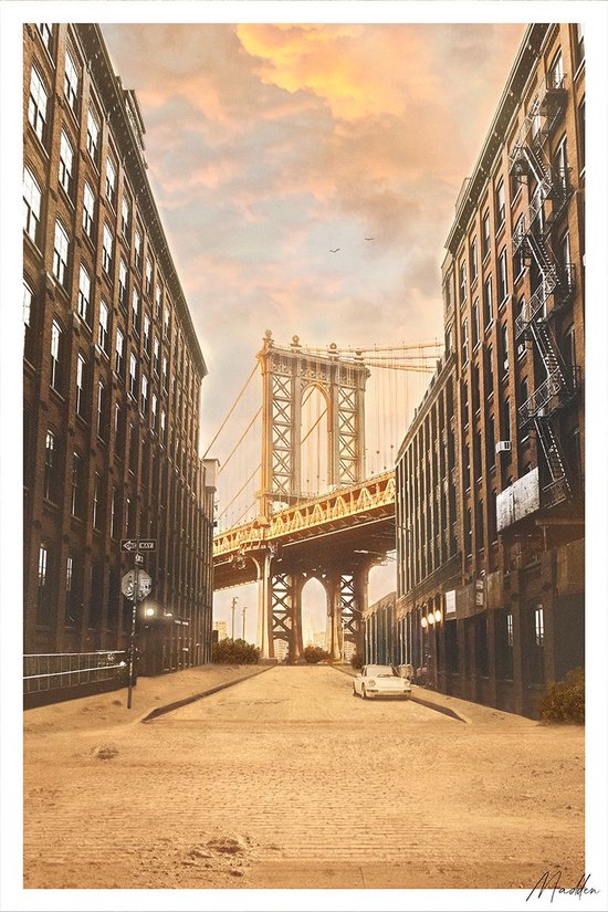Desert City Manhattan - 80cm x 120cm - Fotokunst op akoestisch schilderij | Wanddecoratie