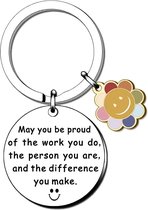 Porte-clés inspirant Puissiez-vous être fier I Avec Smiley Bloem I Porte-clés I Porte-clés positiviste I Argent