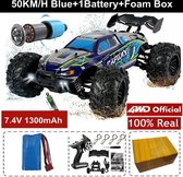 Bestuurbare Auto - RC Auto - Off Road Monster Truck - Off Road Monster Truck - 1 Meegeleverde Accu - 50kph - Blauw