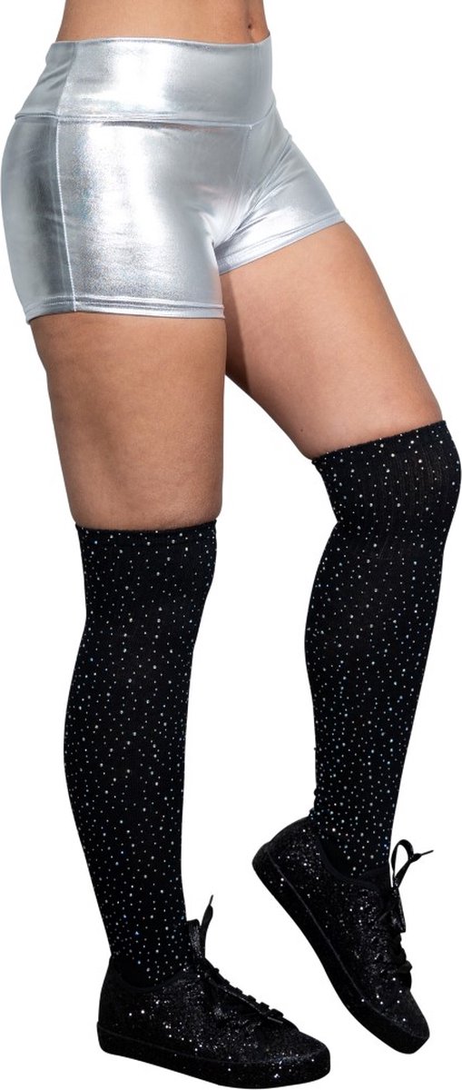 Glanzende hotpants - zilver - 38 - festival — afbeelding 3