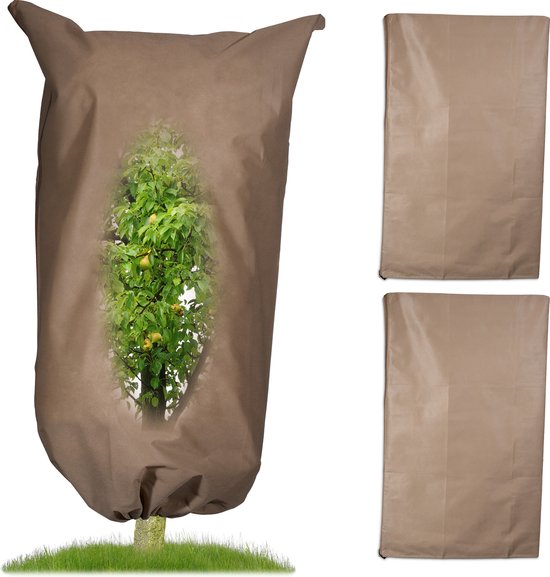 Housse de protection pour plantes Relaxdays - lot de 3 - protection contre le gel - couverture végétale - polaire - XL