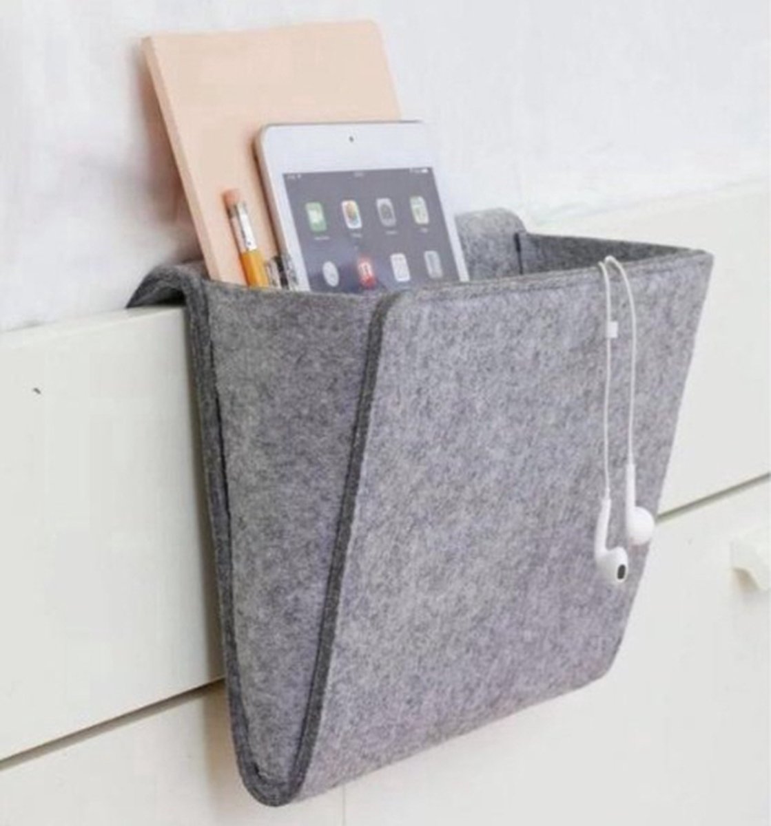 Knaak Bedside Pocket - Opbergzak voor je bed - Vilt - 22 x 28 cm