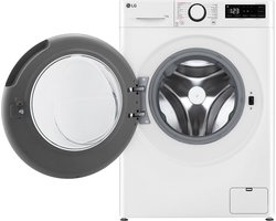 LG - Wasautomaat 11kg A-10% 1400trn CottonTurbo Steam White door