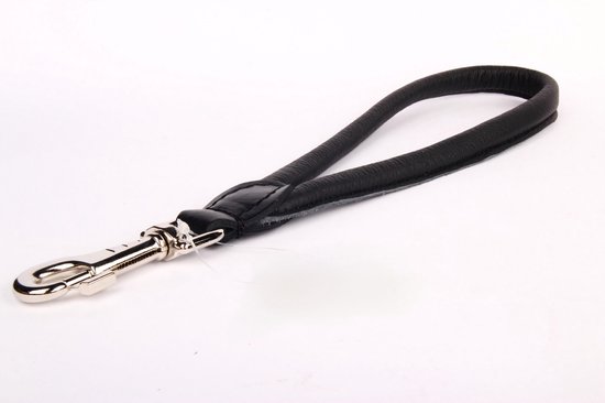 Dog’s Companion leren korthouder – 36 cm x 12 mm – zwart