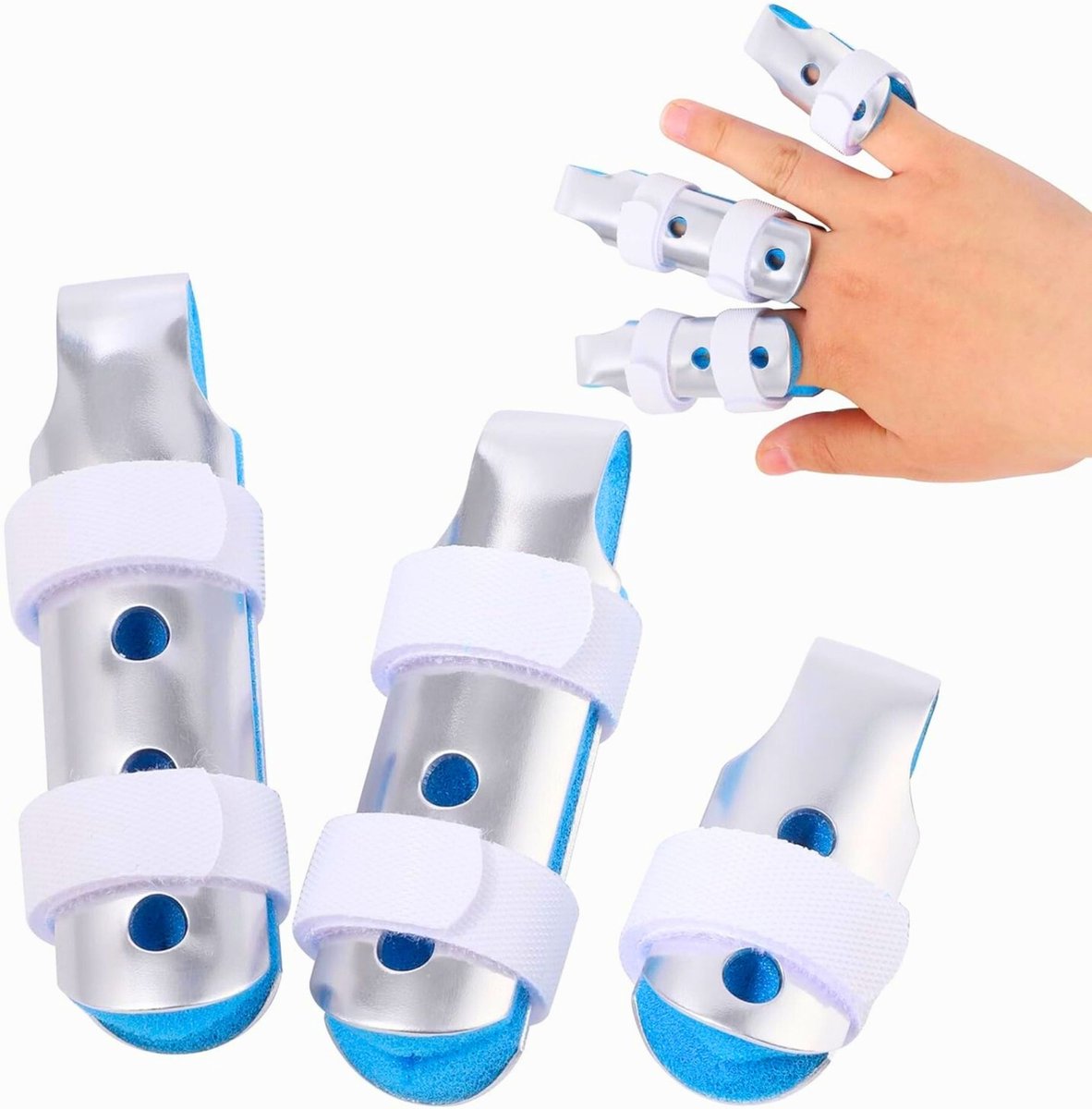 KANGKA® Vingerbrace Set (3 stuks) - Verstelbare Vingerspalken (Maat M, L en XL) - Finger brace
