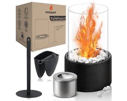Hotspot Tafelhaard Bio Ethanol – 2 Uur - Zwart - Sfeerhaard Binnen & Buiten – Haard – Terrashaard – Tuinhaard – Tuinkachel - Tafelbrander