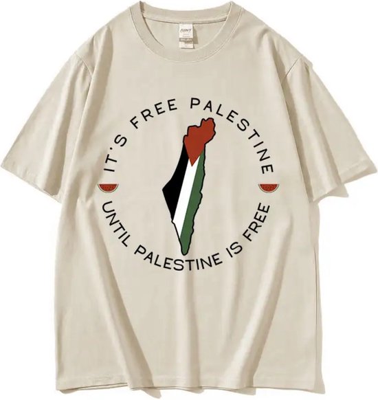 Free Palestine shirt | Palestina | It's free Palestine | Peace T-shirt | 100% katoen | Taupe | L